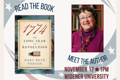 A photo of a book cover next to a photo of the author