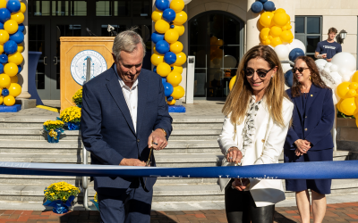 Jack and Nancy Dwyer cut the ribbon on the Jack & Nancy Dwyer School of Nursing