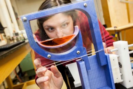 student in biomedical engineering lab