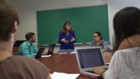 clinical psychology students in conference room