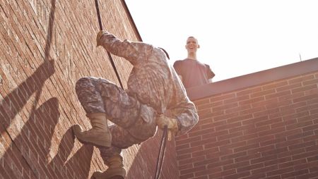 Army ROTC Repelling Training