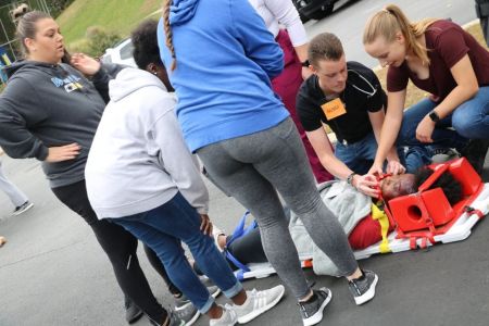 Nursing students participate in the annual disaster simulation