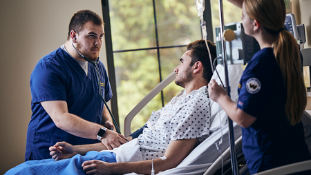 BSN degree students in lab at Widener University School of Nursing