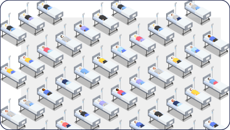 graphic of hospital beds all lined up