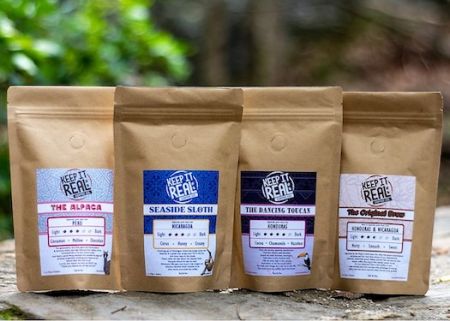 Four different types of coffee from Keep It Real Coffee