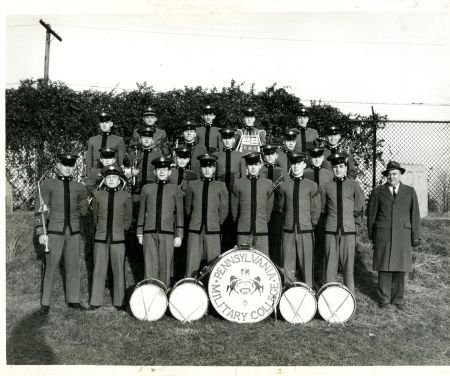 Black and white photo of PMC Band in 1947