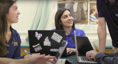 Students studying together in a living learning community