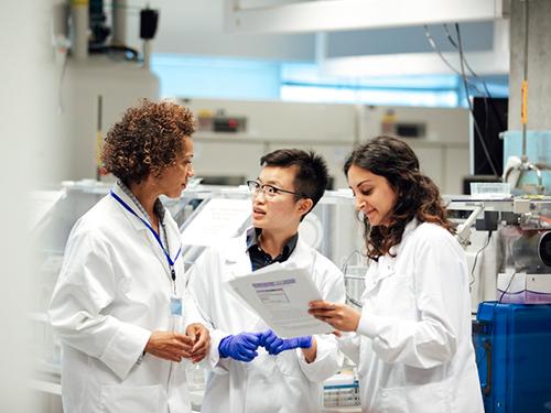 Allied health technicians in lab