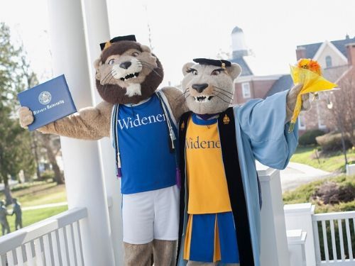 macots wearing commencement garb