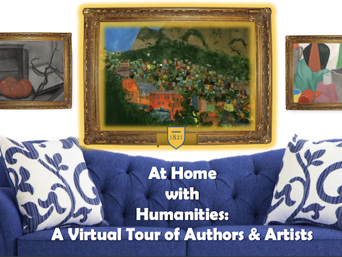 three paintings and a couch representing the humanities division