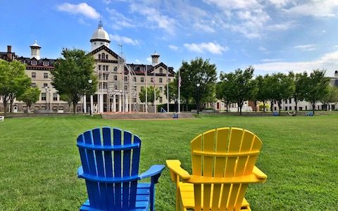 memorial field and chairs