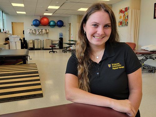 Physical Therapy student Sarah Glazewski poses in the Chester Community Clinic