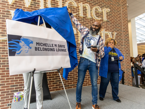 a photo from the unveiling of the Michelle M Davis Belonging Lounge