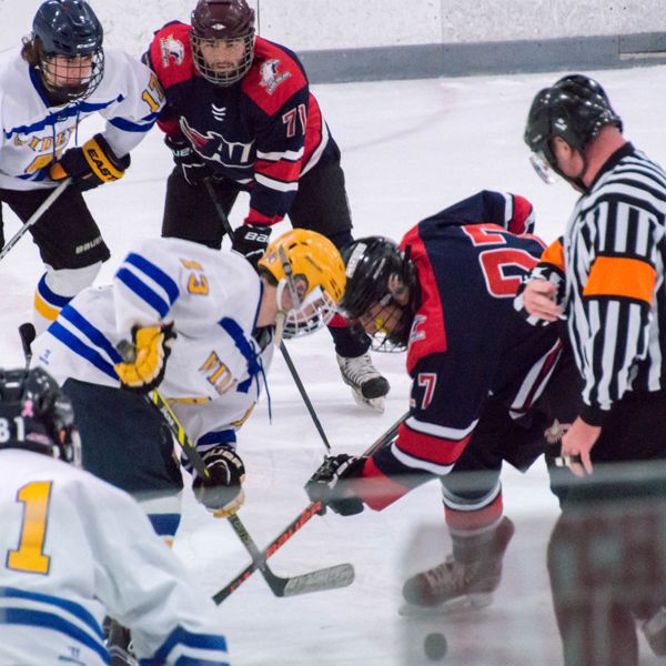 Club hockey face off