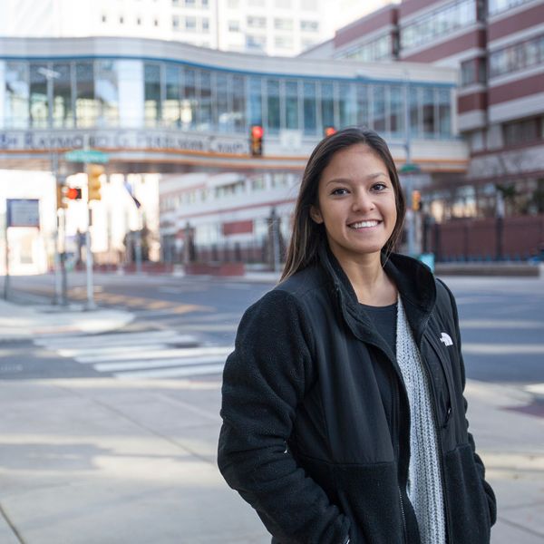 Student outside CHOP 600x600 Student outside CHOP