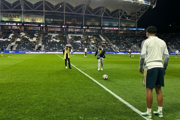 Tyler Grose kicks the ball to a Union II player.
