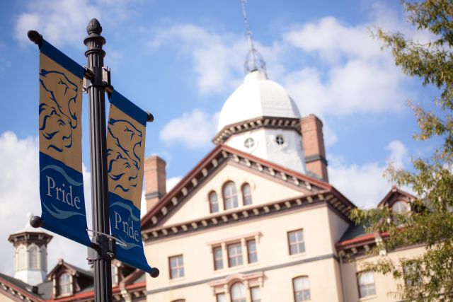 Widener Pride Flags Old Main