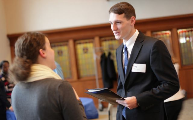 student at job fair