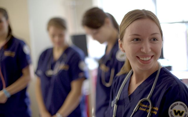 Nursing student smiling