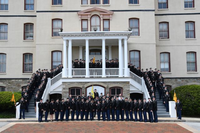 Cadets in front of Old Main 