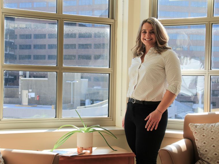 Kelly Quinn in an office at the Philadelphia Parking Authority
