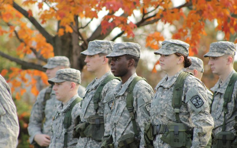 military students in uniform