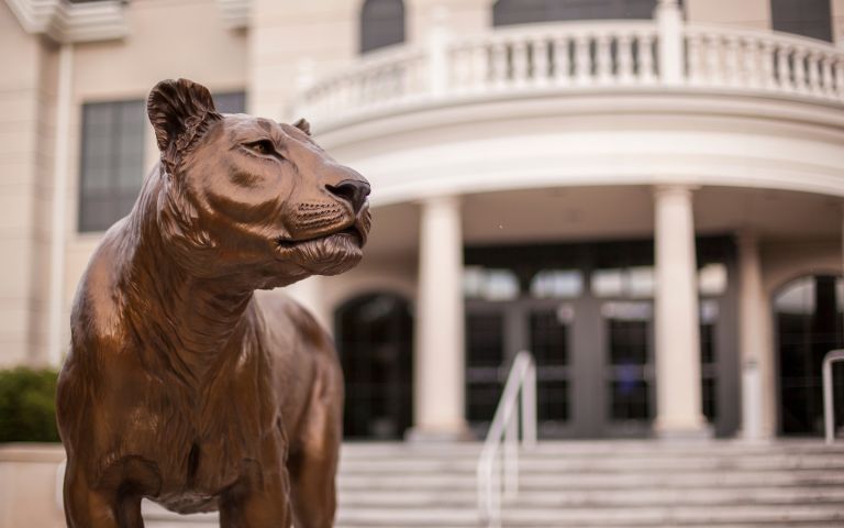 pride lion statue