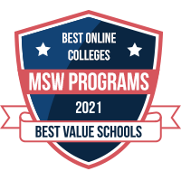Best Online Colleges MSW Programs 2021 Best Value Schools 200x200 badge reading Best Online Colleges MSW Programs 2021 by Best Value Schools